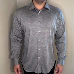 MAURIZIO BALDASSARI Jersey Spread Collar Shirt